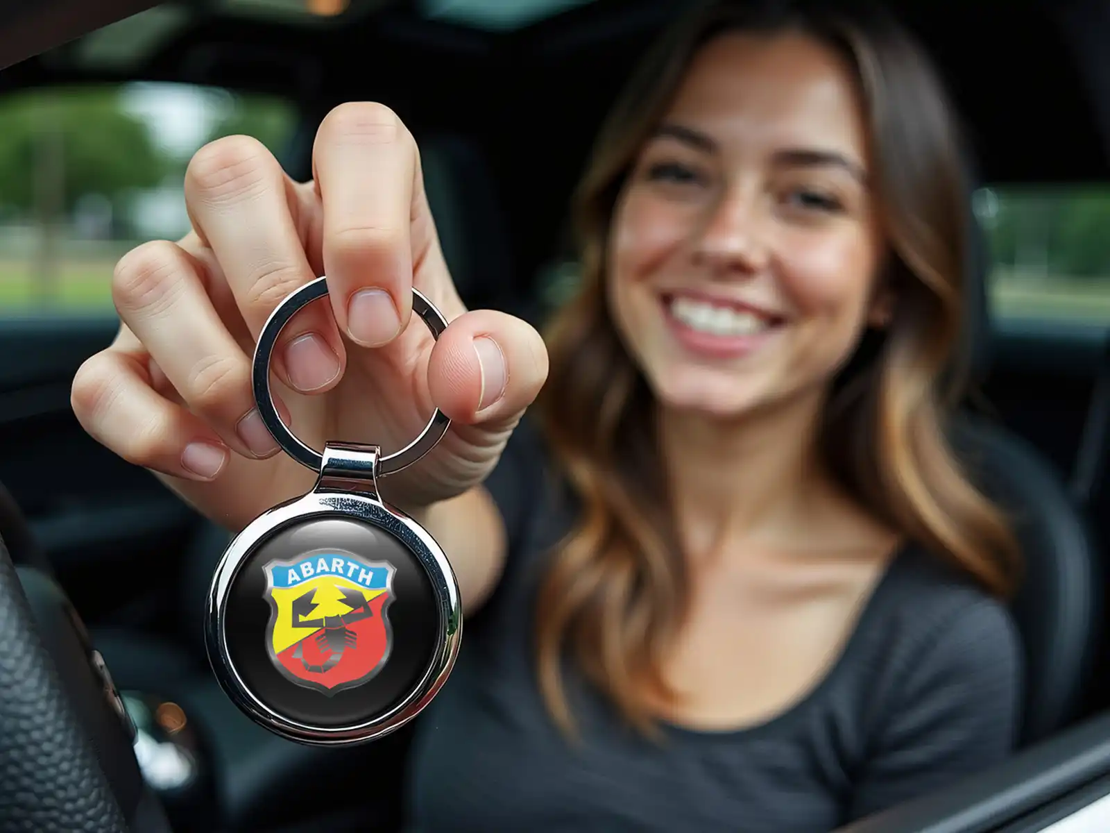 Fiat Abarth Porte-clés Luxe Acier Inoxydable Premium